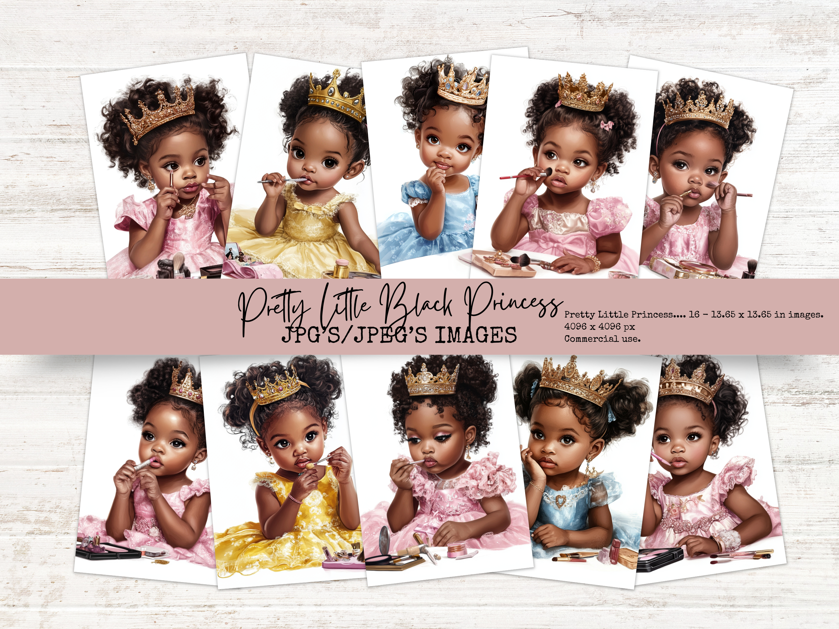 Pretty Little Princess, Little Black girls with crowns, playing dressup