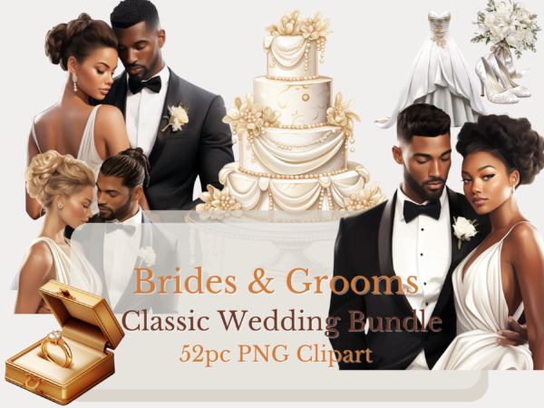 Wedding Bundle - Wedding couple, rings, cakes, dresses