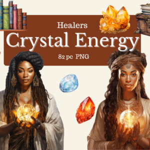 Black Woman Crystal Energy Healers Clipart