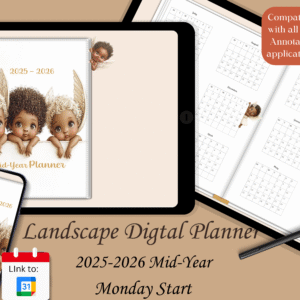Little Cherubs 2025-26 Mid-Year Planner - Landscape Monday Start